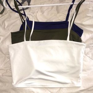 Three spaghetti strap tank tops